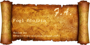 Fogl Alojzia névjegykártya